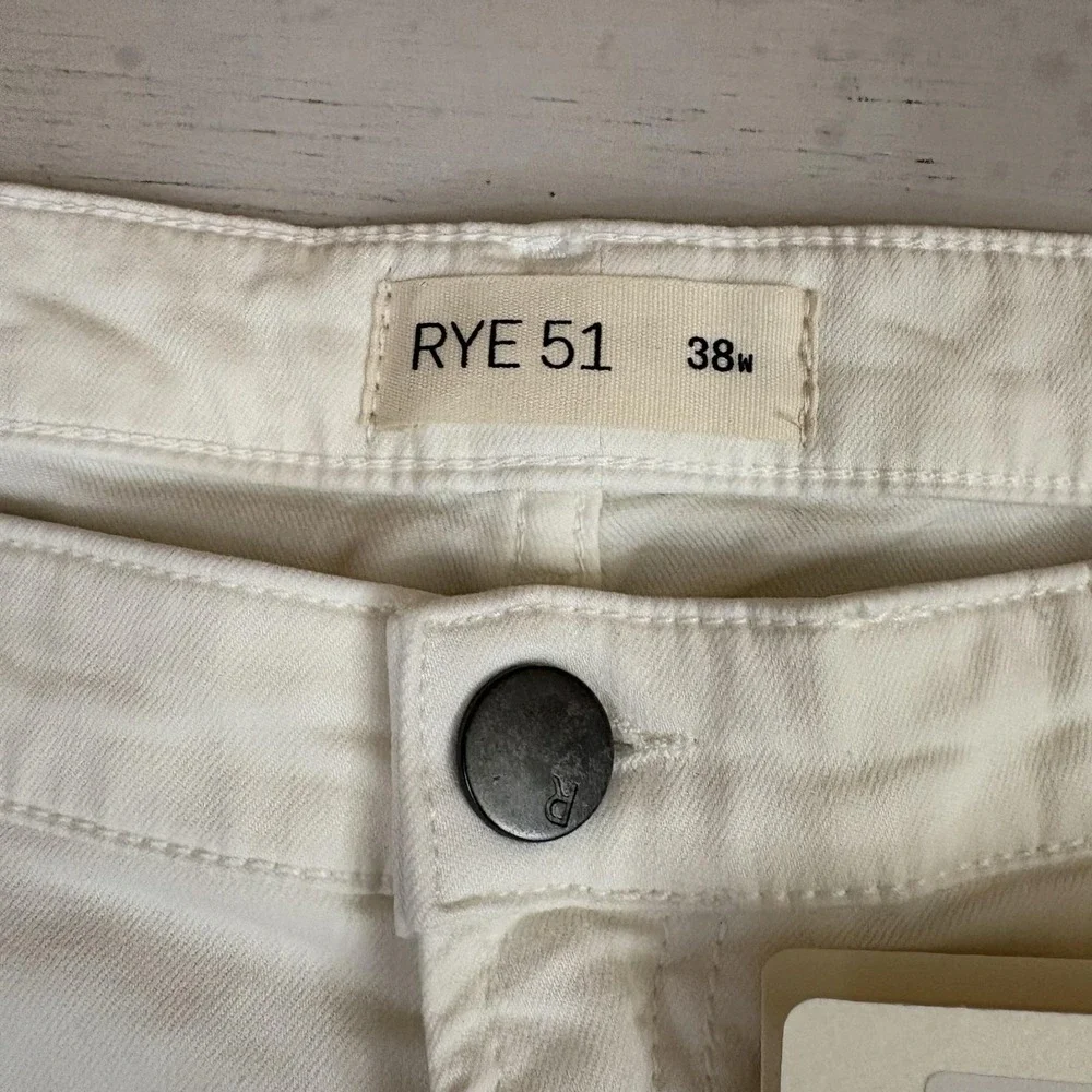 Rye 51 Silo Antique Tencel Pants Jeans Mens 38x34 Opal White NEW NWT